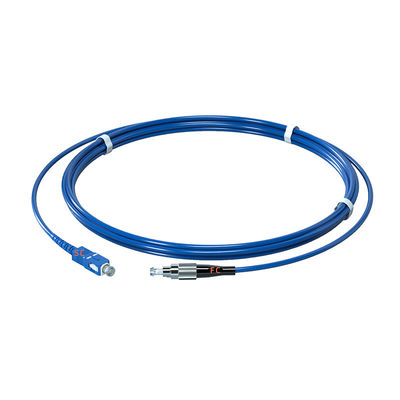 comprar FC UPC Connector Blue Single Mode Simplex FTTH Drop Cable Communication Armored Fiber Optic Patch Cord fabricação em linha