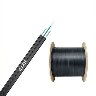 comprar Black Flat Drop Fiber Optic Cable HXCOWO GJXH G657A FTTH Flat Drop Fiber Cable fabricação em linha