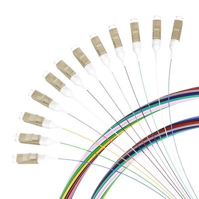 comprar Customized Lengths 12 Cores LC/APC Singlemode Fiber Optic Pigtail for FTTN Connection fabricação em linha