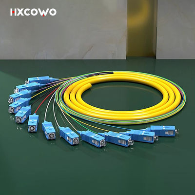 comprar 12 núcleos SC UPC APC LC FC ST E2000 SM MM OM2 OM3 OM4 Fibra Óptica Pigtail Ribbon Patch Cord Fabricação em linha