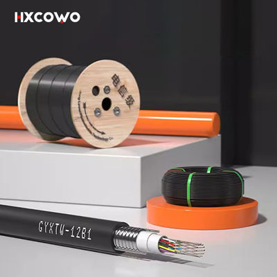 comprar High Speed HXCOWO Aerial Single Mode GYXTW Outdoor 12Core G652D Tube HDPE Jacket Armoured Fiber Optical Cable fabricação em linha