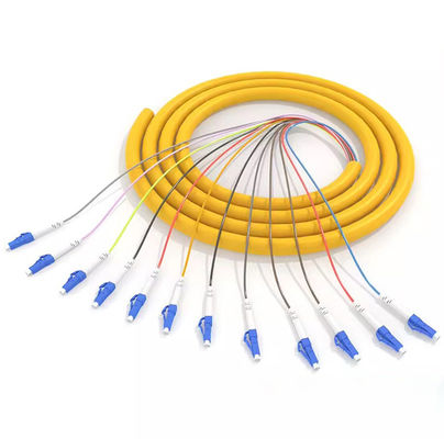 comprar Telecom Grade HXCOWO 12 Core Bundle LC Fiber Pigtails para Rede Óptica Gigabit 10G Fabricação em linha