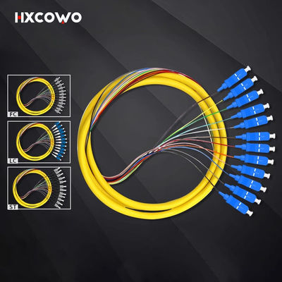 comprar HXCOWO FTTN Fiber Pigtails 12 Cores SC LC Pigtail ST FC UPC/APC MM 50/125 62.5/125 fabricação em linha