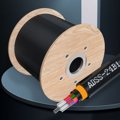 comprar Capa dupla G652D ADSS Auto-sustentável de todos os dielétricos ADSS preto Fibra óptica Fabricação em linha