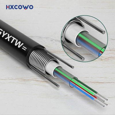 comprar 4 24 144 Core Fiber Armoured Cable G652D GYXTW Steel Wire Armoured Fibre Optic Cable fabricação em linha