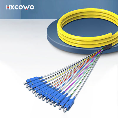 comprar HXCOWO SC Fanout SM 12 Core Fiber Optic Bundle Pigtail PVC LSZH Wavelength 850nm/1310nm/1550nm fabricação em linha