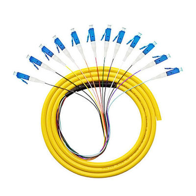 comprar 12 núcleo LC FTTH 0.9mm OM2 OM3 Pigtail de fibra óptica para transmissão suave de sinal Fabricação em linha