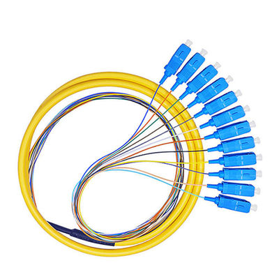 comprar Trança multimodo personalizada da fibra ótica do conector 0.9mm do SC OM4 da cor dos comprimentos HXCOWO 12 Fabricação em linha