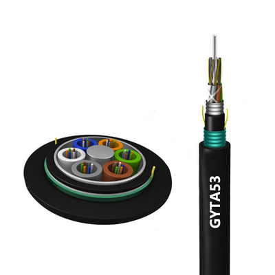 comprar HXCOWO 24 48 Core G652D GYTA53 Outdoor Armored Fiber Optic Cable SM Steel Tape fabricação em linha