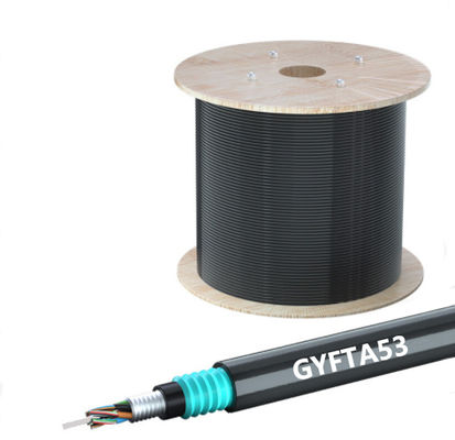 comprar GYFTA53 Cabos de fibra óptica blindados ao ar livre com embalagem de tambor de madeira Serviço OEM ODM e soldadura por fusão de alta velocidade de baixa perda Fabricação em linha