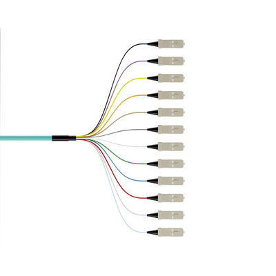 Wavelength 850nm/1310nm/1550nm 12Color-Coded Bunch Ribbon Type SC Fiber Optic Pigtails