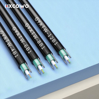 12 núcleos G657A G652D GYXTW cabo aéreo exterior fio de aço FTTH fibra blindada cabo óptico