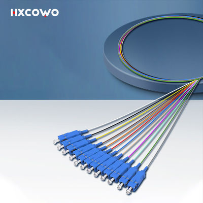 HXCOWO 12 Core Bundle SC Pigtail G657A1 A2 1 Meter Customized Length Fiber Optic Pigtail