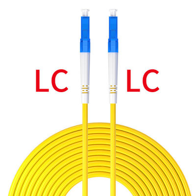 Cordão de fibra óptica LC UPC/LC UPC 2.0mm PVC OFNR 9/125 Single Mode Fiber Optic Cable Patch
