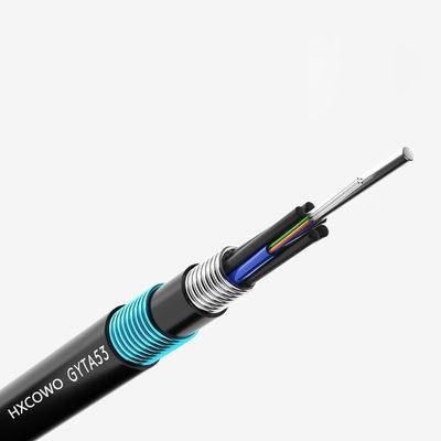 HXCOWO GYTA53 48 Core G652D PE Underground Armored Fiber Optic Cable with LSOH Jacket